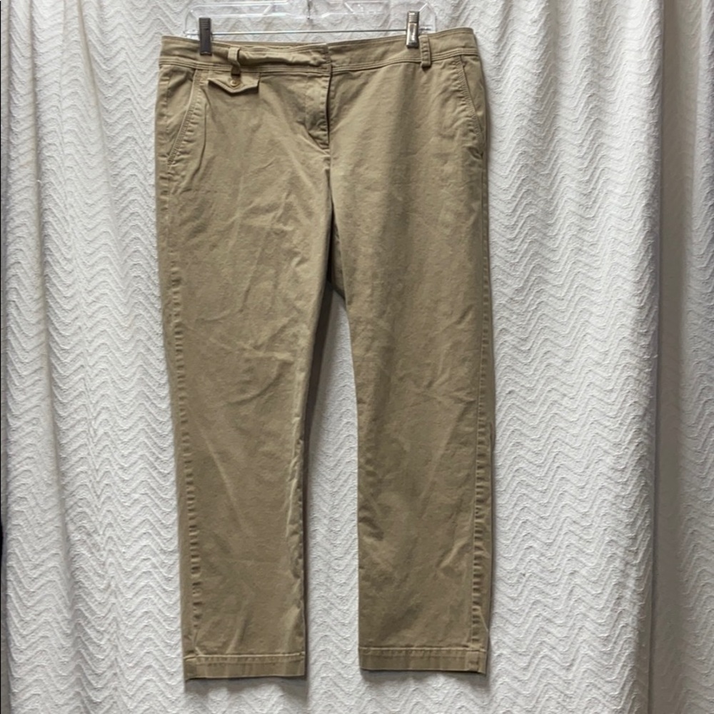 Talbots khaki zippered pants size 14 petite